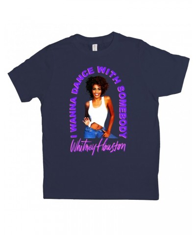 Whitney Houston Kids T-Shirt | I Wanna Dance With Somebody Neon Purple Image Kids Shirt $9.15 Kids