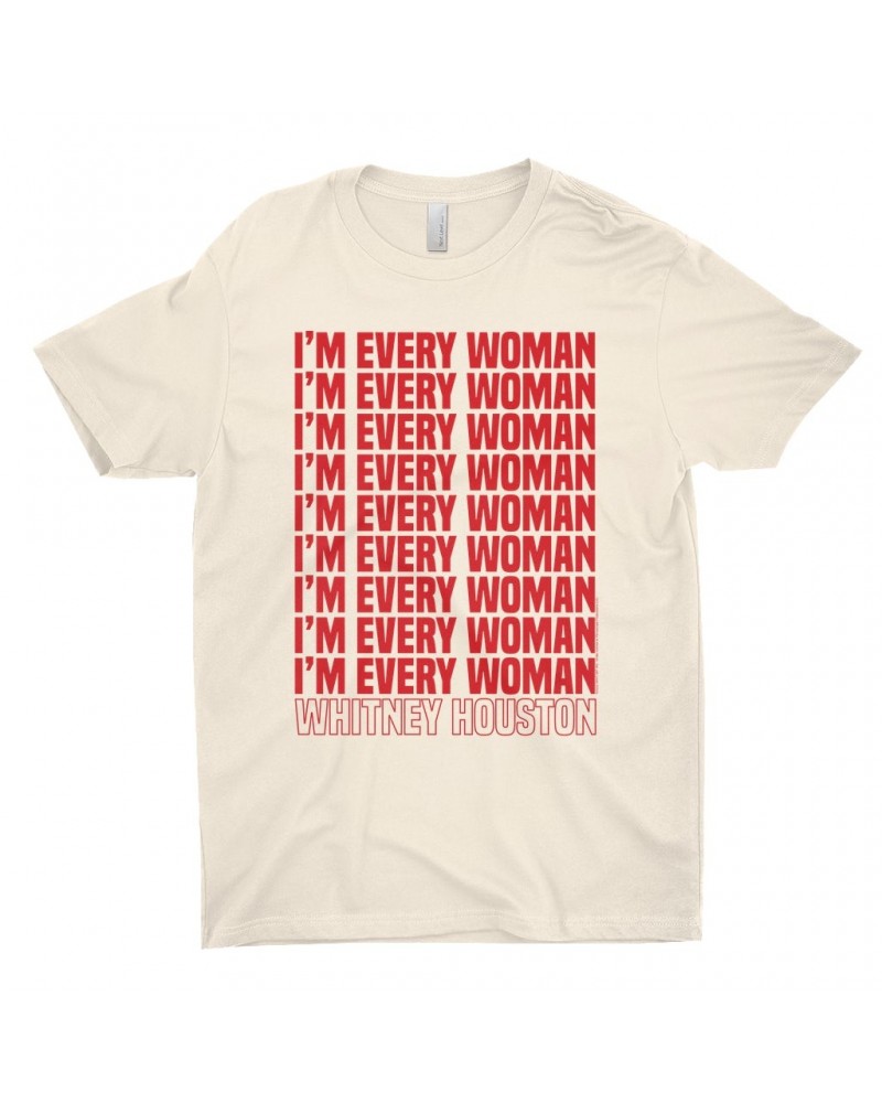 Whitney Houston T-Shirt | I'm Every Woman Repeating Red Shirt $14.59 Shirts