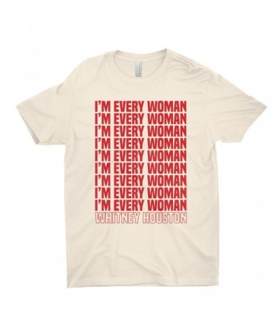 Whitney Houston T-Shirt | I'm Every Woman Repeating Red Shirt $14.59 Shirts