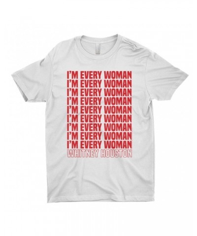 Whitney Houston T-Shirt | I'm Every Woman Repeating Red Shirt $14.59 Shirts