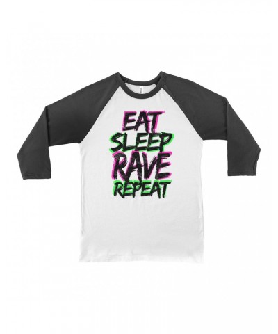 Music Life 3/4 Sleeve Baseball Tee | Eat Sleep Rave Repeat Shirt $9.87 Shirts