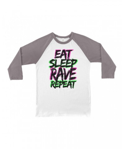 Music Life 3/4 Sleeve Baseball Tee | Eat Sleep Rave Repeat Shirt $9.87 Shirts