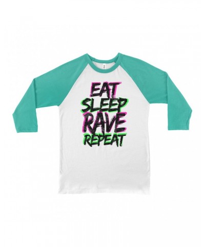 Music Life 3/4 Sleeve Baseball Tee | Eat Sleep Rave Repeat Shirt $9.87 Shirts