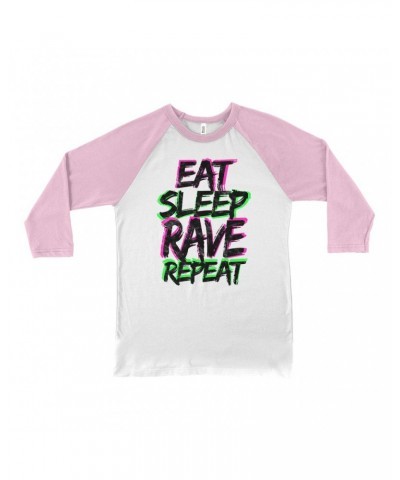 Music Life 3/4 Sleeve Baseball Tee | Eat Sleep Rave Repeat Shirt $9.87 Shirts