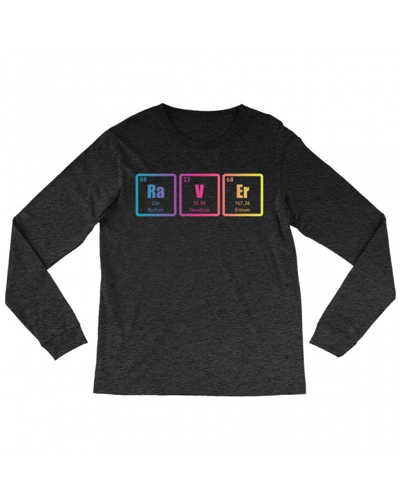 Music Life Heather Long Sleeve Shirt | Raver Periodic Table Ombre Design Shirt $8.99 Shirts