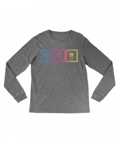 Music Life Heather Long Sleeve Shirt | Raver Periodic Table Ombre Design Shirt $8.99 Shirts