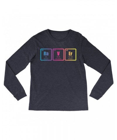 Music Life Heather Long Sleeve Shirt | Raver Periodic Table Ombre Design Shirt $8.99 Shirts