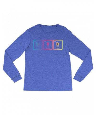 Music Life Heather Long Sleeve Shirt | Raver Periodic Table Ombre Design Shirt $8.99 Shirts