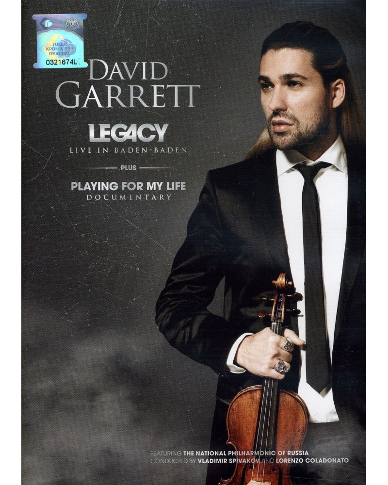 David Garrett LEGACY: PLAYING FOR MY LIFE DVD $5.73 Videos