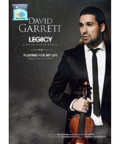 David Garrett LEGACY: PLAYING FOR MY LIFE DVD $5.73 Videos