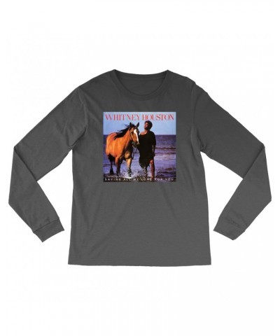 Whitney Houston Long Sleeve Shirt | Saving All My Love For You Album Cover Shirt $6.97 Shirts