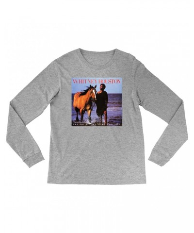 Whitney Houston Long Sleeve Shirt | Saving All My Love For You Album Cover Shirt $6.97 Shirts