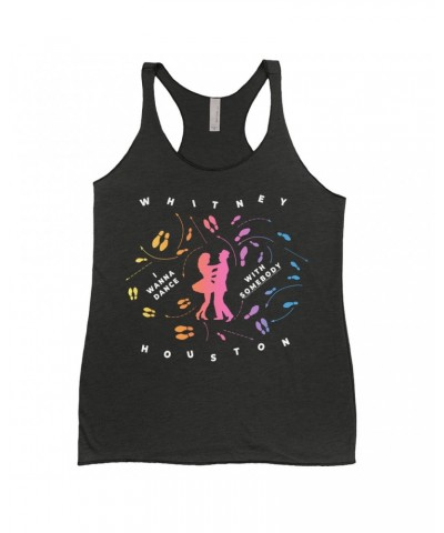 Whitney Houston Ladies' Tank Top | I Wanna Dance With Somebody Blueprint Ombre Shirt $7.81 Shirts