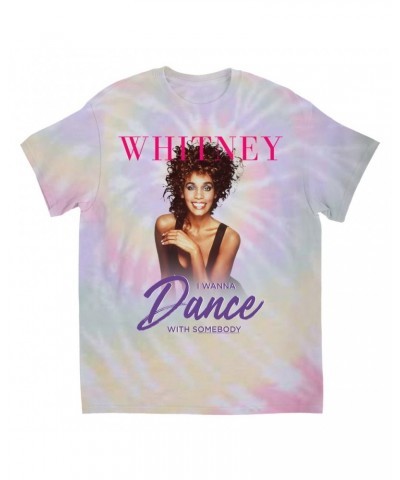 Whitney Houston T-Shirt | I Wanna Dance With Somebody Purple Pink Design Tie Dye Shirt $11.95 Shirts