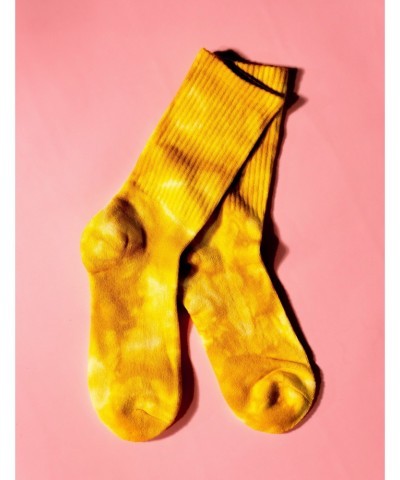 Eddie Island Cozy Yellow Tie Dyed Ankle Socks $9.55 Footware