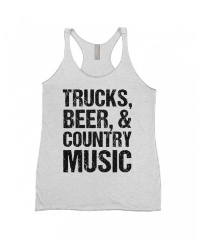 Music Life Ladies' Tank Top | Trucks Beer Country Music Shirt $8.21 Shirts