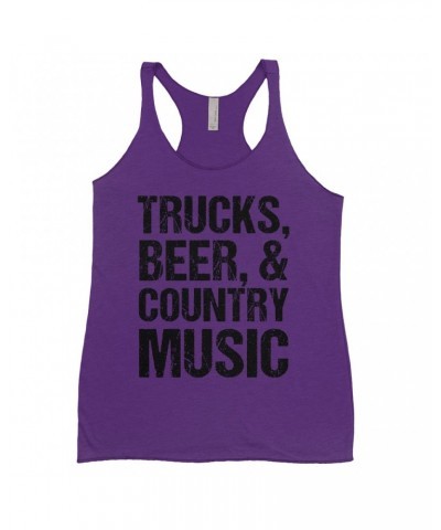 Music Life Ladies' Tank Top | Trucks Beer Country Music Shirt $8.21 Shirts