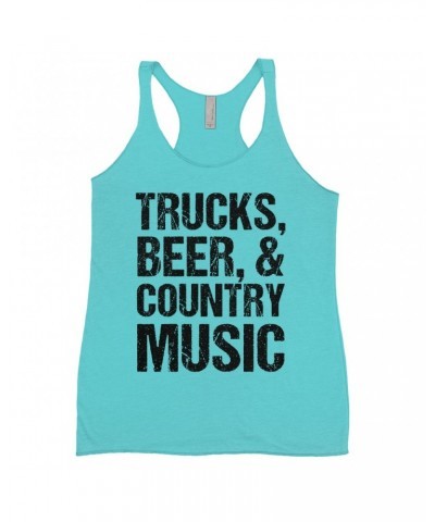 Music Life Ladies' Tank Top | Trucks Beer Country Music Shirt $8.21 Shirts