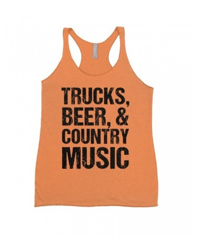 Music Life Ladies' Tank Top | Trucks Beer Country Music Shirt $8.21 Shirts