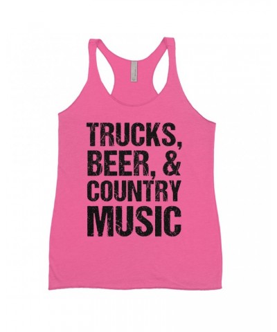 Music Life Ladies' Tank Top | Trucks Beer Country Music Shirt $8.21 Shirts