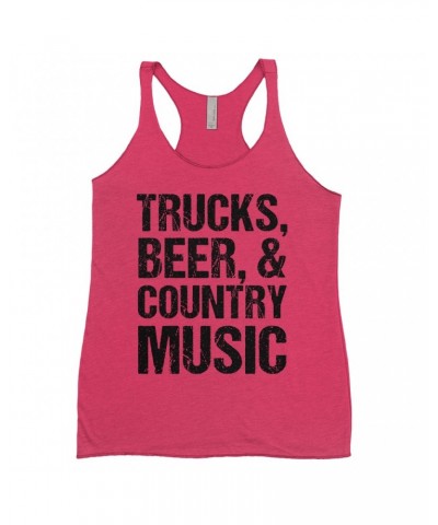 Music Life Ladies' Tank Top | Trucks Beer Country Music Shirt $8.21 Shirts