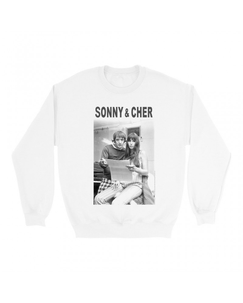 Sonny & Cher Sweatshirt | 1966 Recording Studio Photo And Logo Sweatshirt $6.00 Sweatshirts