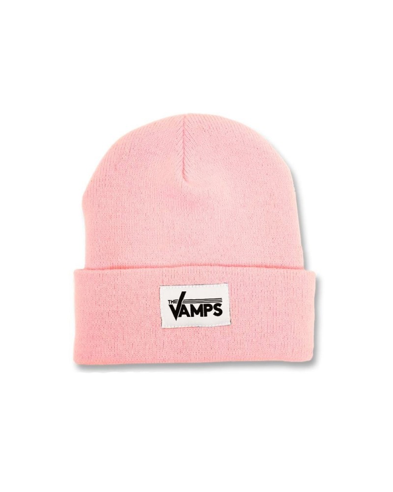 The Vamps Baby Pink Woven Label Beanie $7.14 Hats