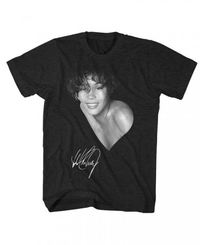 Whitney Houston T-Shirt | Portrait & Signature T-Shirt $8.49 Shirts