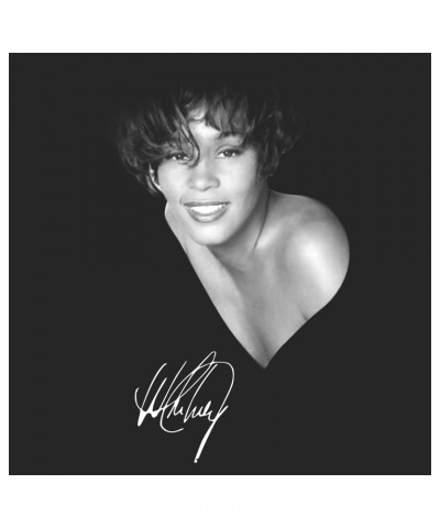 Whitney Houston T-Shirt | Portrait & Signature T-Shirt $8.49 Shirts