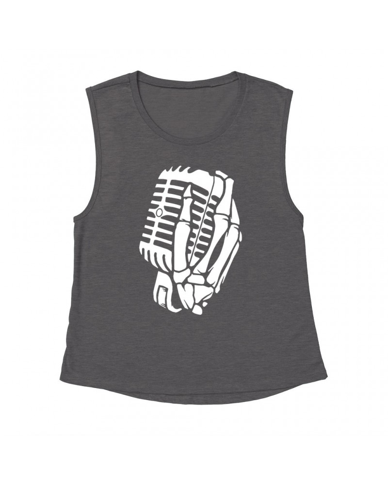 Music Life Muscle Tank | Skelehands On The Mic Tank Top $7.59 Shirts