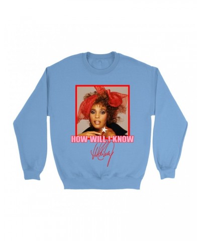 Whitney Houston Bright Colored Sweatshirt | How Will I Know Red Bow Photo Design Sweatshirt $10.79 Sweatshirts