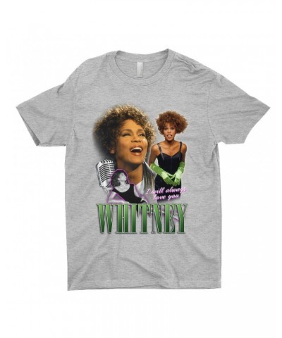 Whitney Houston T-Shirt | I Will Always Love You Green Photo Collage Design Shirt $11.03 Shirts