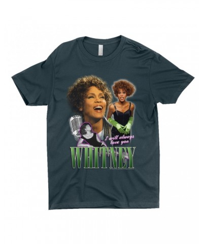 Whitney Houston T-Shirt | I Will Always Love You Green Photo Collage Design Shirt $11.03 Shirts