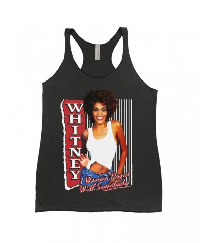 Whitney Houston Ladies' Tank Top | I Wanna Dance With Somebody Red Design Shirt $7.19 Shirts