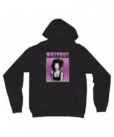 Whitney Houston Hoodie | Saving All My Love For You Ombre Purple Design Hoodie $5.42 Sweatshirts