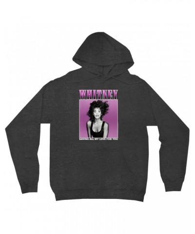 Whitney Houston Hoodie | Saving All My Love For You Ombre Purple Design Hoodie $5.42 Sweatshirts