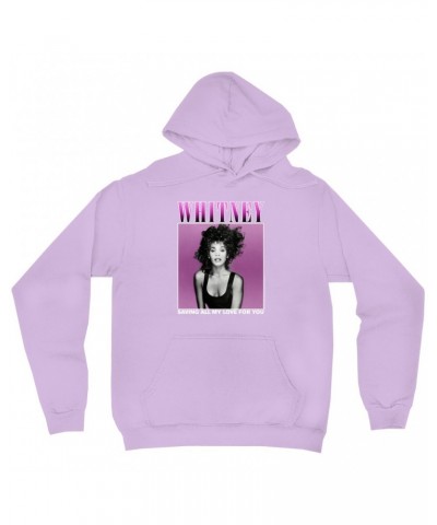 Whitney Houston Hoodie | Saving All My Love For You Ombre Purple Design Hoodie $5.42 Sweatshirts