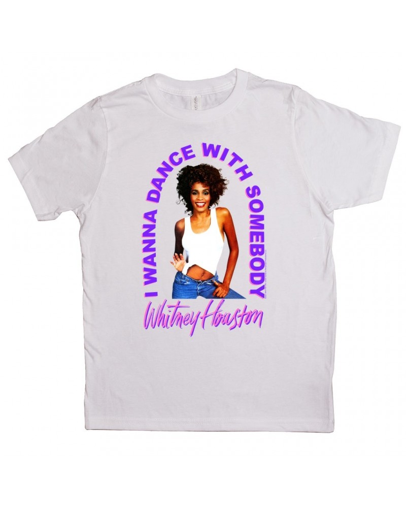 Whitney Houston Kids T-Shirt | I Wanna Dance With Somebody Neon Purple Image Kids Shirt $9.15 Kids