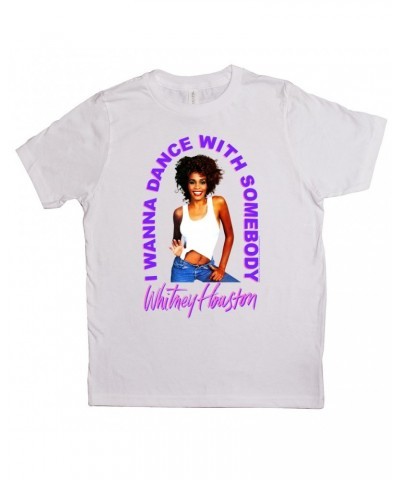 Whitney Houston Kids T-Shirt | I Wanna Dance With Somebody Neon Purple Image Kids Shirt $9.15 Kids