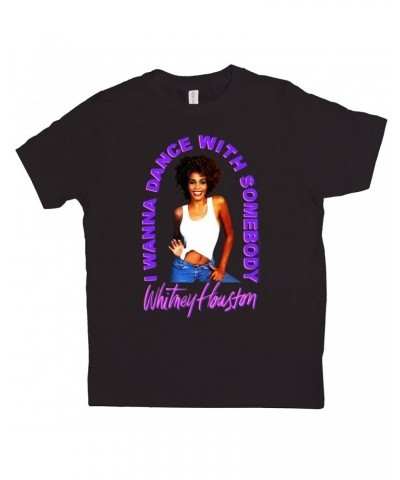 Whitney Houston Kids T-Shirt | I Wanna Dance With Somebody Neon Purple Image Kids Shirt $9.15 Kids