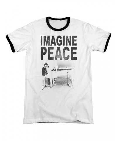 John Lennon Shirt | IMAGINE Premium Ringer Tee $8.09 Shirts